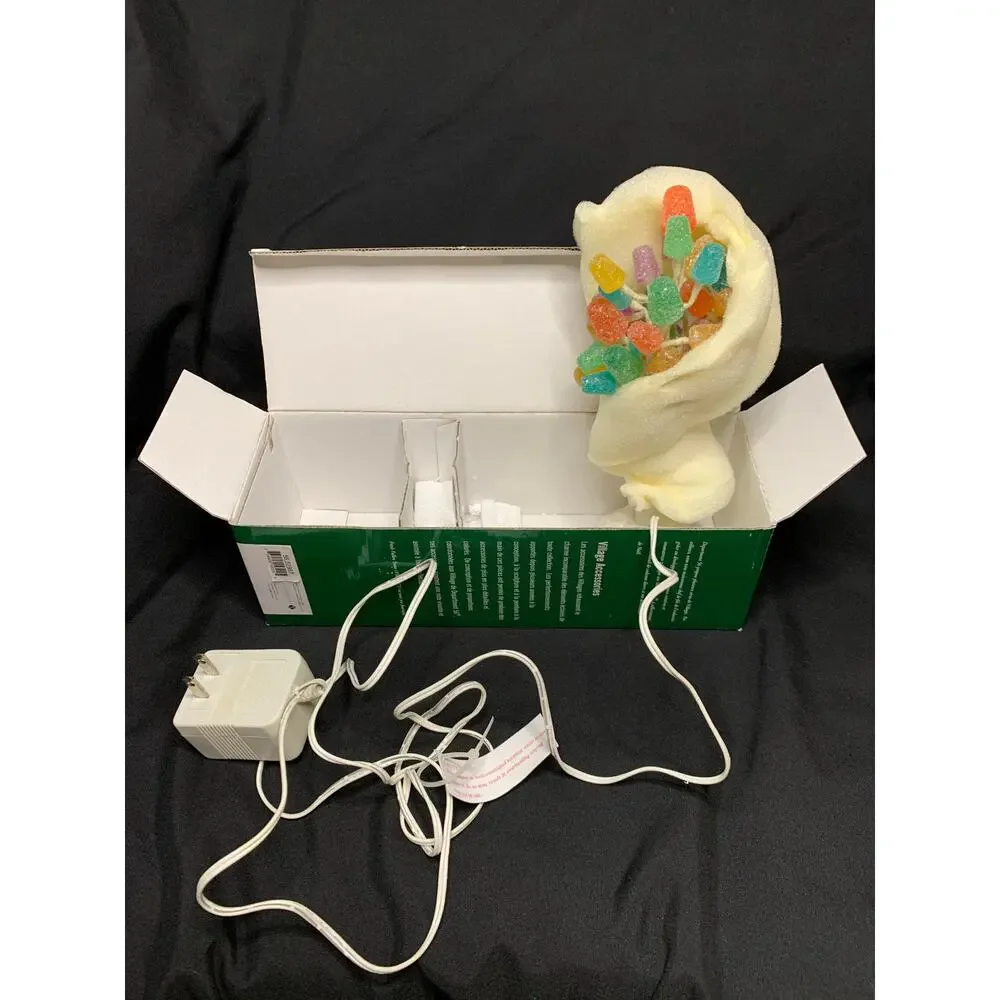 Dept 56 Gumdrop Tree 52967 9 in LED Lighted Village Accessory Tested Box